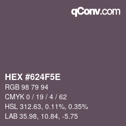 Color code: HEX #624F5E | qconv.com