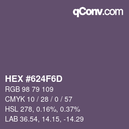 Farbcode: HEX #624F6D | qconv.com