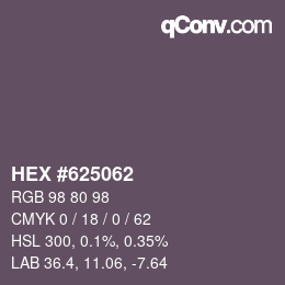 カラーコード: HEX #625062 | qconv.com