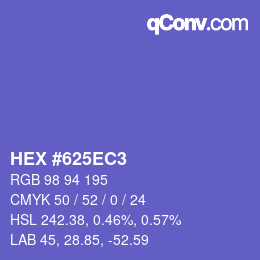 Color code: HEX #625EC3 | qconv.com