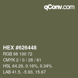 Color code: HEX #626448 | qconv.com