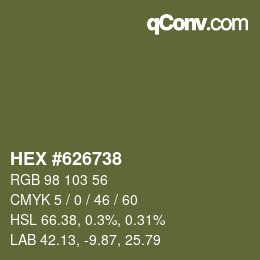 Color code: HEX #626738 | qconv.com