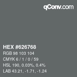 Code couleur: HEX #626768 | qconv.com