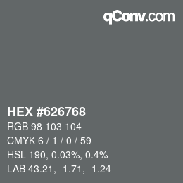 Code couleur: HEX #626768 | qconv.com