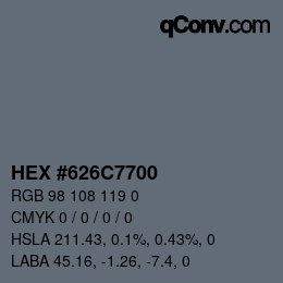 颜色代码: HEX #626C7700 | qconv.com