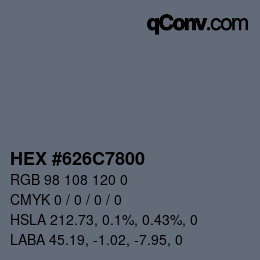 Color code: HEX #626C7800 | qconv.com