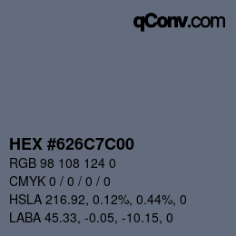 Color code: HEX #626C7C00 | qconv.com