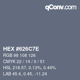Color code: HEX #626C7E | qconv.com