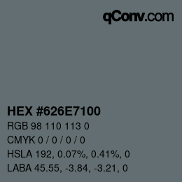 颜色代码: HEX #626E7100 | qconv.com