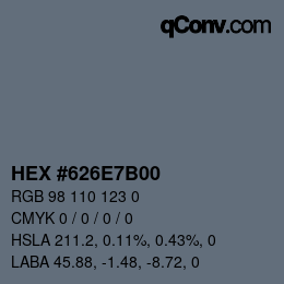 Color code: HEX #626E7B00 | qconv.com