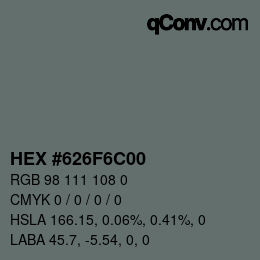 Color code: HEX #626F6C00 | qconv.com