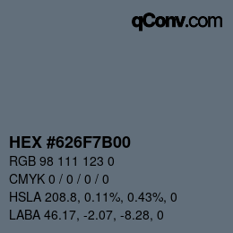 Color code: HEX #626F7B00 | qconv.com