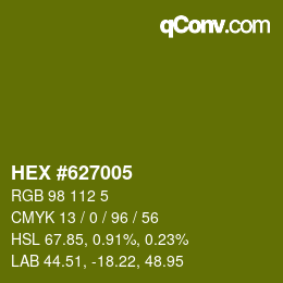 Color code: HEX #627005 | qconv.com