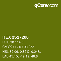 Color code: HEX #627208 | qconv.com