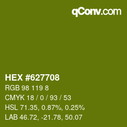 Color code: HEX #627708 | qconv.com