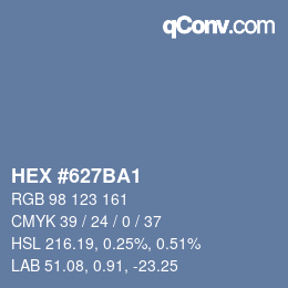 カラーコード: HEX #627BA1 | qconv.com