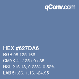 Color code: HEX #627DA6 | qconv.com