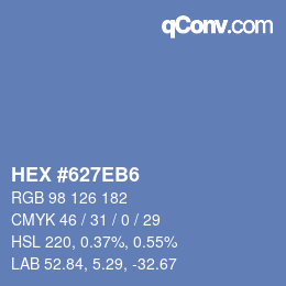Color code: HEX #627EB6 | qconv.com