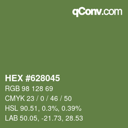 Color code: HEX #628045 | qconv.com