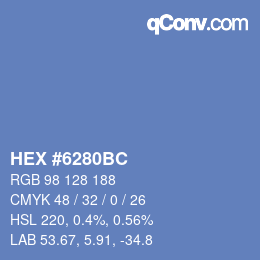 Color code: HEX #6280BC | qconv.com