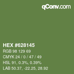 カラーコード: HEX #628145 | qconv.com