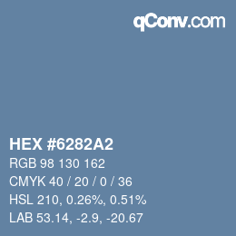 カラーコード: HEX #6282A2 | qconv.com
