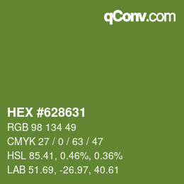 カラーコード: HEX #628631 | qconv.com
