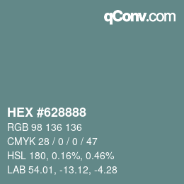 Color code: HEX #628888 | qconv.com