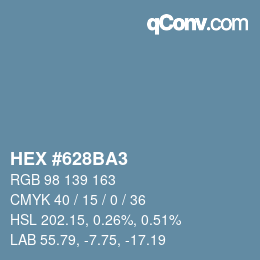 颜色代码: HEX #628BA3 | qconv.com