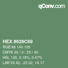 Color code: HEX #628C69 | qconv.com