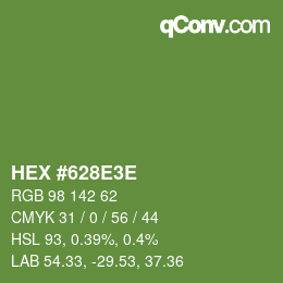 Código de color: HEX #628E3E | qconv.com