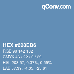 Color code: HEX #628EB6 | qconv.com