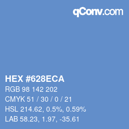 Color code: HEX #628ECA | qconv.com