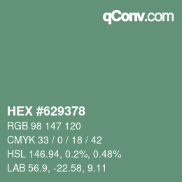 Farbcode: HEX #629378 | qconv.com