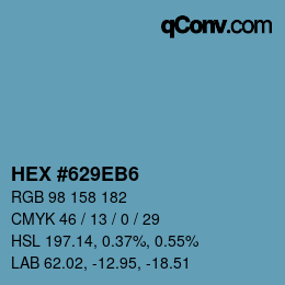 カラーコード: HEX #629EB6 | qconv.com