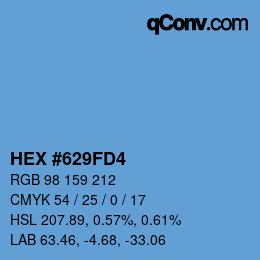 Color code: HEX #629FD4 | qconv.com