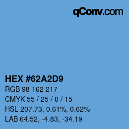 カラーコード: HEX #62A2D9 | qconv.com