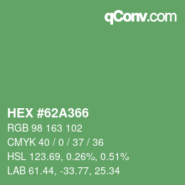 Color code: HEX #62A366 | qconv.com