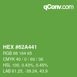 カラーコード: HEX #62A441 | qconv.com