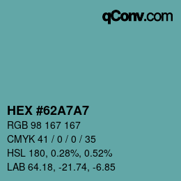 Color code: HEX #62A7A7 | qconv.com