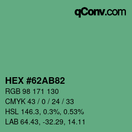 Color code: HEX #62AB82 | qconv.com