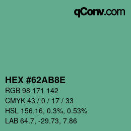 Código de color: HEX #62AB8E | qconv.com