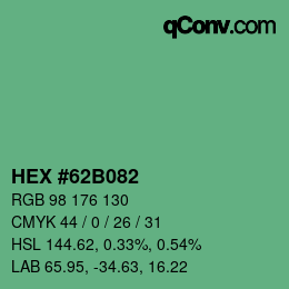 Color code: HEX #62B082 | qconv.com