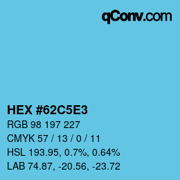 Color code: HEX #62C5E3 | qconv.com