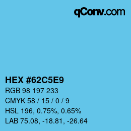 Color code: HEX #62C5E9 | qconv.com