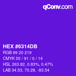 颜色代码: HEX #6314DB | qconv.com