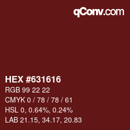 Código de color: HEX #631616 | qconv.com