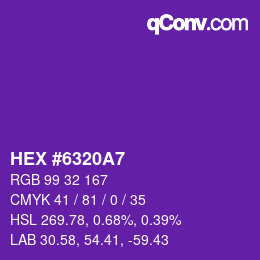 Color code: HEX #6320A7 | qconv.com