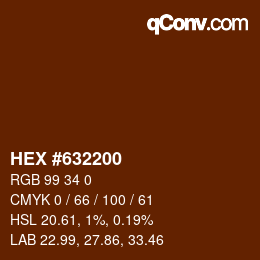 Color code: HEX #632200 | qconv.com