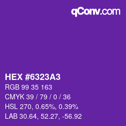 Color code: HEX #6323A3 | qconv.com